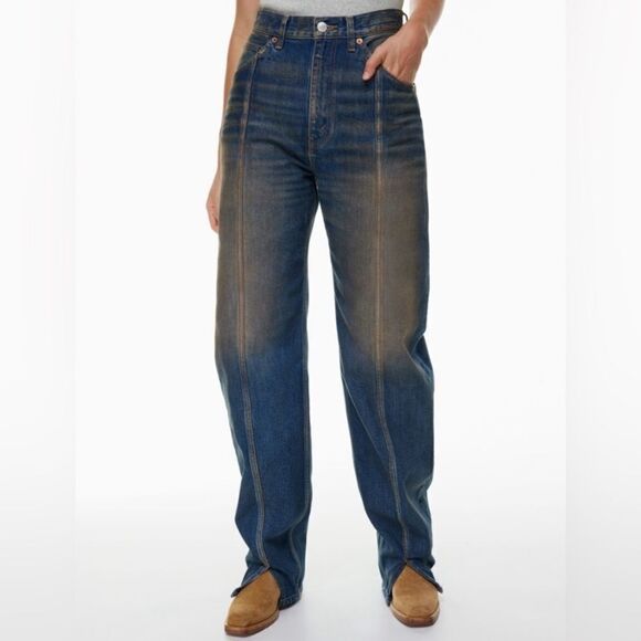 Re/Done Tailored Blue Jeans Ultra High Rise Size 27 - Picture 6 of 14